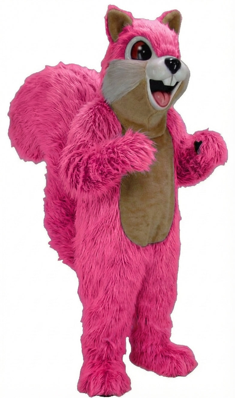 Squirrel Mascot - Long fur / Bright Pink mascot costume