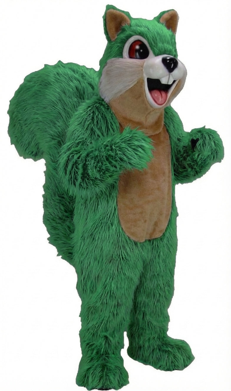 Squirrel Mascot - Long fur / Green mascot costume
