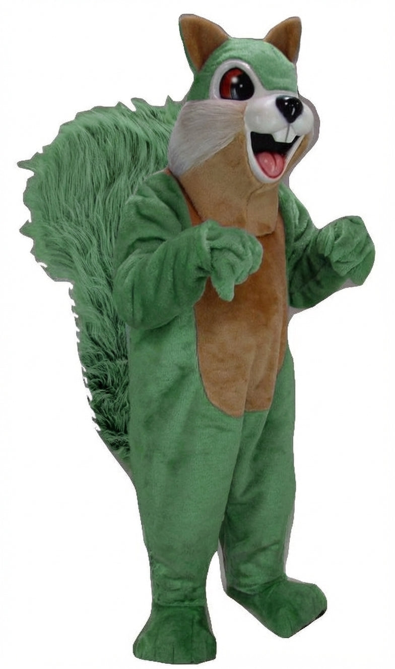 Squirrel Mascot - Short fur / Green mascot costume