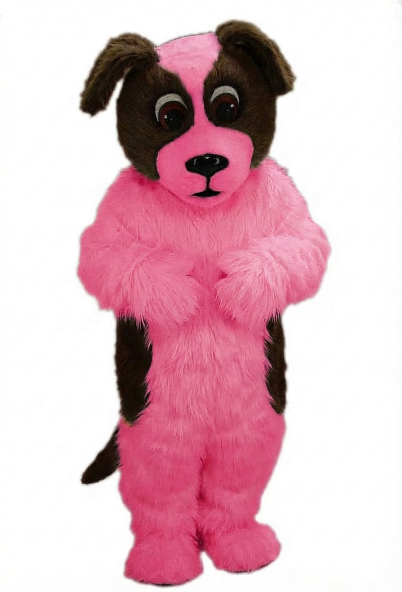 St. Bernard Mascot Costume - Long fur / Bright Pink mascot costume