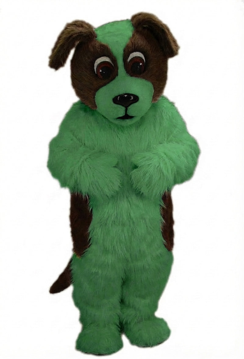 St. Bernard Mascot Costume - Long fur / Green mascot costume