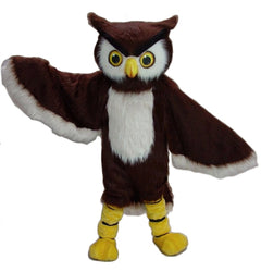 Owl Mascot Costume - short fur Chocolate Brown