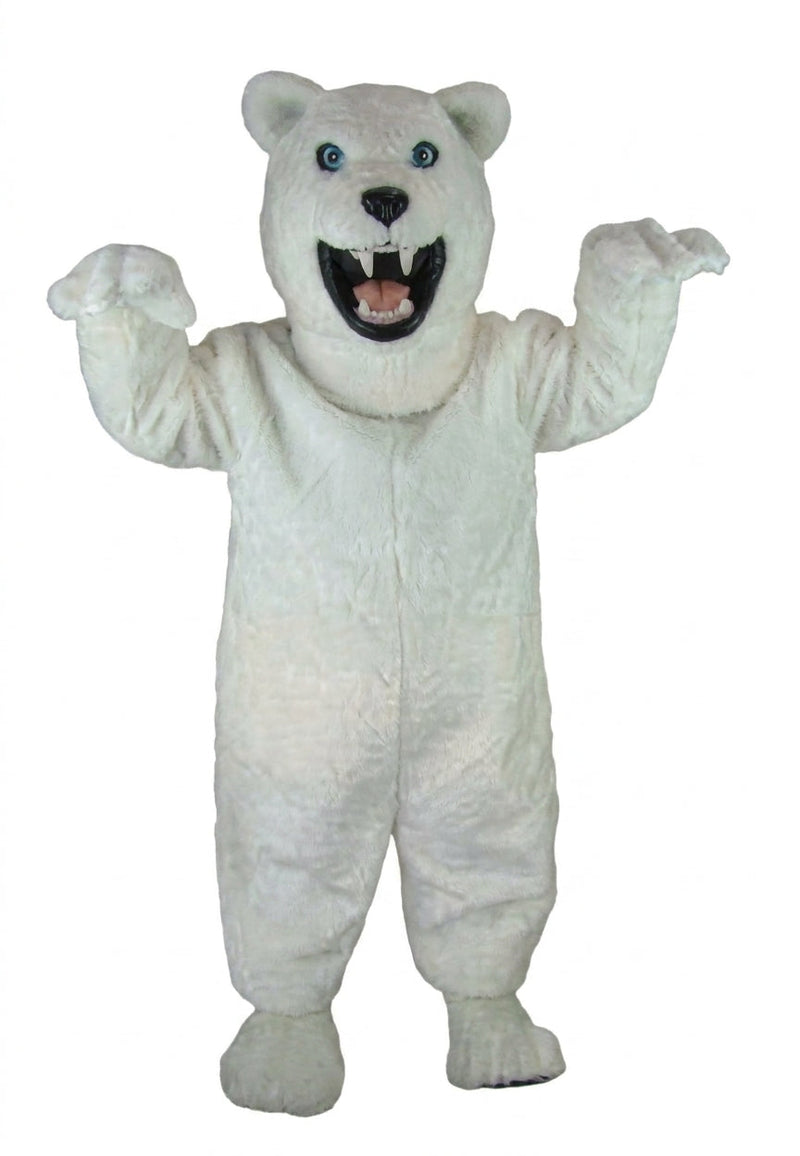 Fierce Polar Bear Mascot - Short fur / White mascot costume