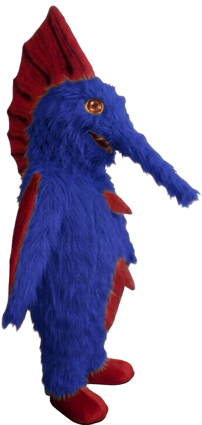 Swordfish Mascot - Long fur / Royal Blue mascot costume