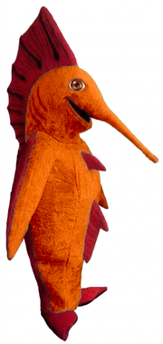 Swordfish Mascot - Short fur / Bright Orange mascot costume