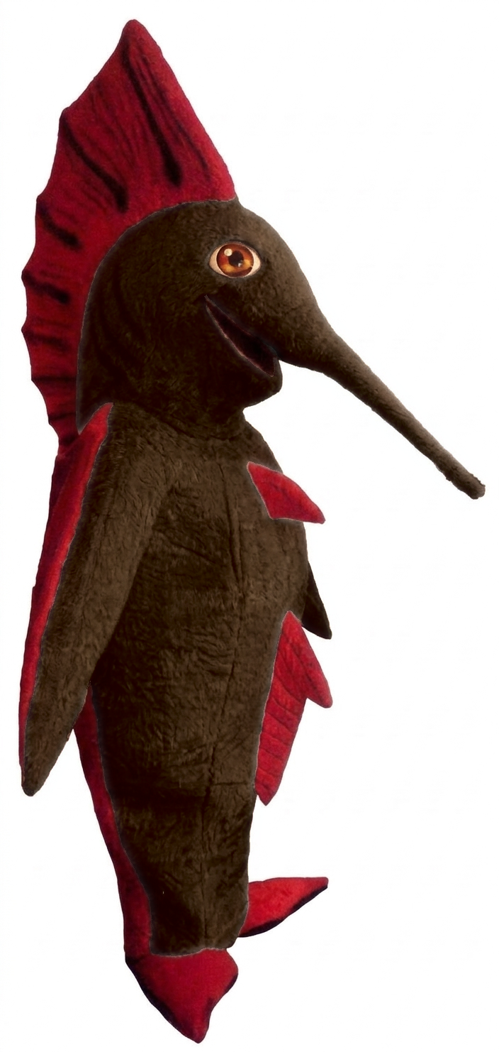 Swordfish Mascot - Short fur / Chocolate Brown mascot costume