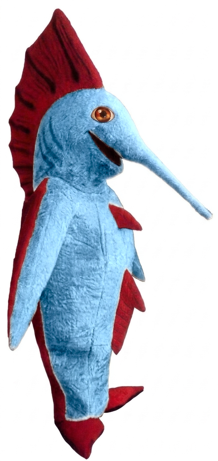 Swordfish Mascot - Short fur / Light blue mascot costume