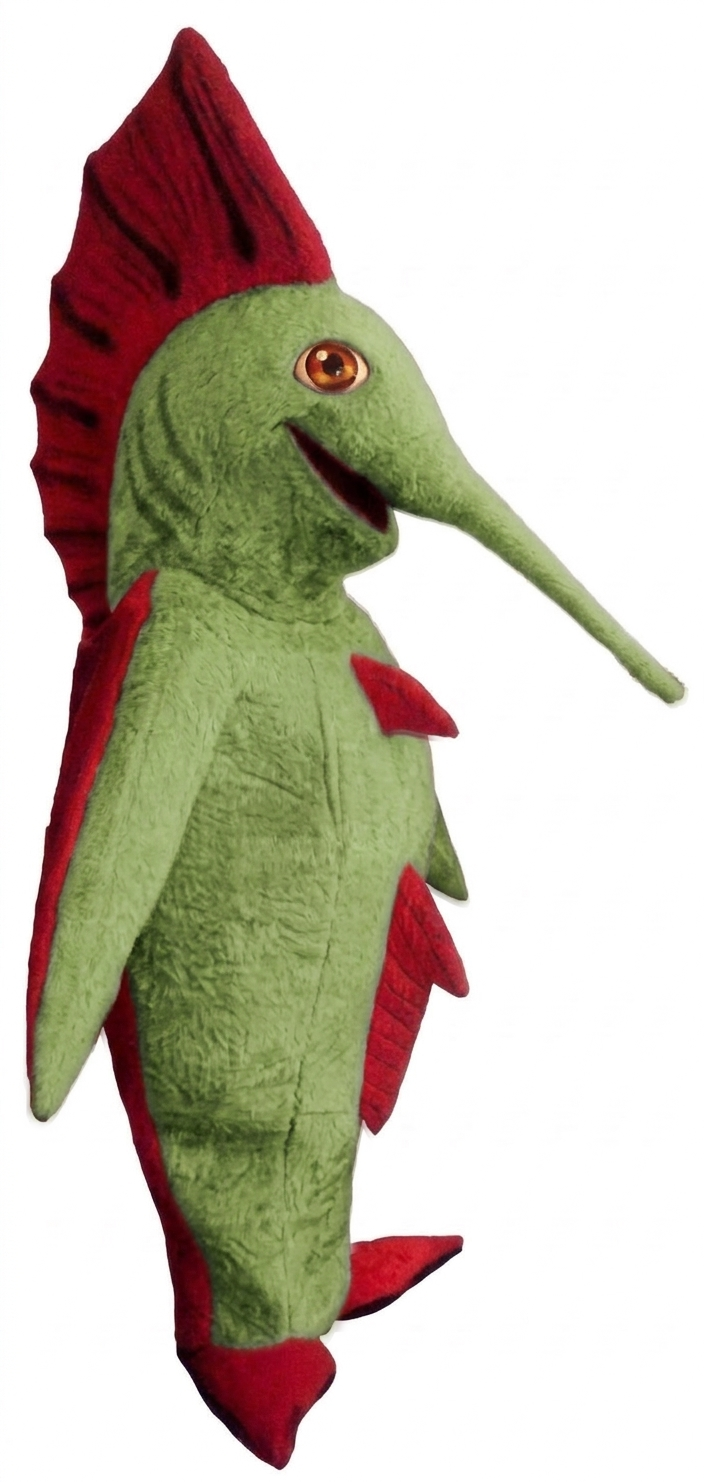 Swordfish Mascot - Short fur / Lime mascot costume