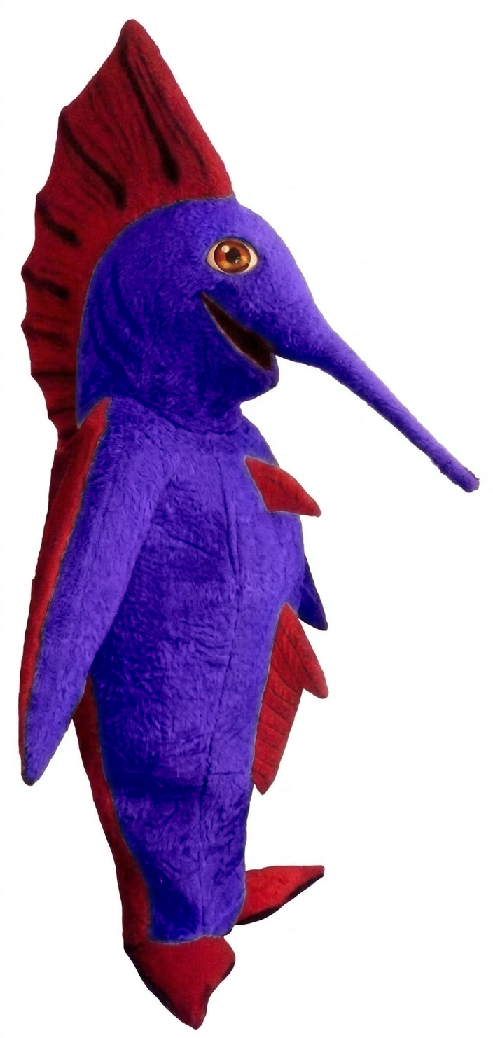 Swordfish Mascot - Short fur / Purple mascot costume