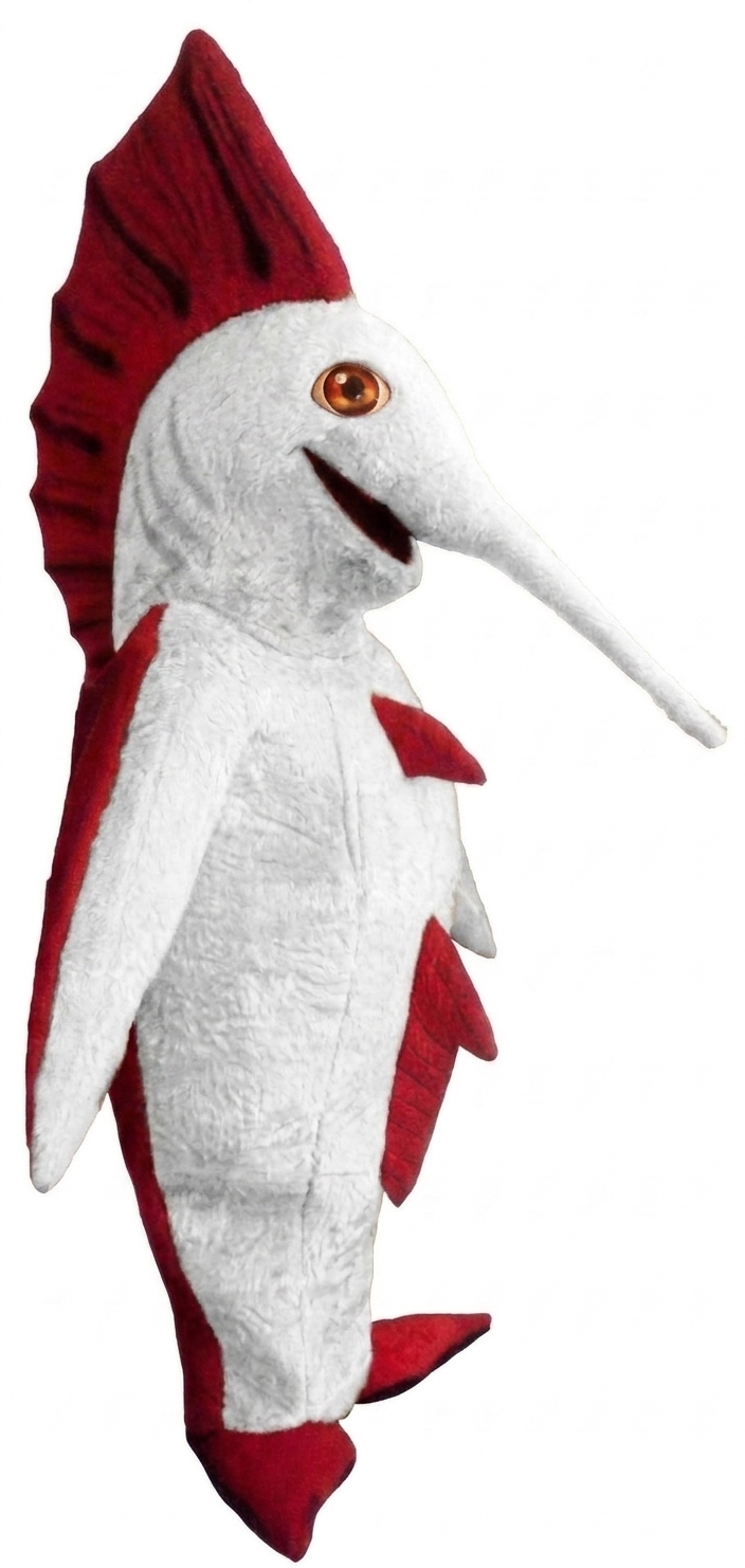 Swordfish Mascot - Short fur / White mascot costume