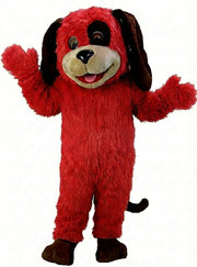 Tan & Brown Dog Mascot (Thermolite) - Long fur / Red mascot costume