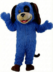 Tan & Brown Dog Mascot (Thermolite) - Long fur / Royal Blue mascot costume