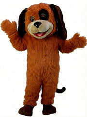 Tan & Brown Dog Mascot (Thermolite) - Long fur / Rust mascot costume