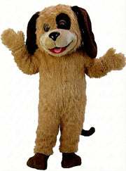 Tan & Brown Dog Mascot (Thermolite) - Long fur / Tan mascot costume