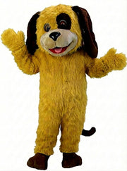 Tan & Brown Dog Mascot (Thermolite) - Long fur / Yellow mascot costume