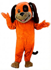 Tan & Brown Dog Mascot (Thermolite) - Short fur / Bright Orange mascot costume