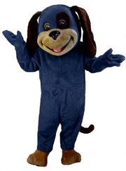 Tan & Brown Dog Mascot (Thermolite) - Short fur / Navy Blue mascot costume