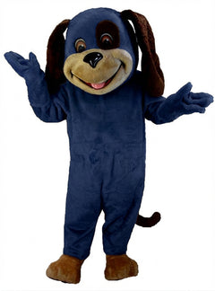 Tan & Brown Dog Mascot (Thermolite) - Short fur / Navy Blue mascot costume