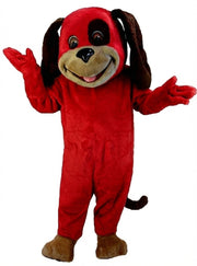 Tan & Brown Dog Mascot (Thermolite) - Short fur / Red mascot costume