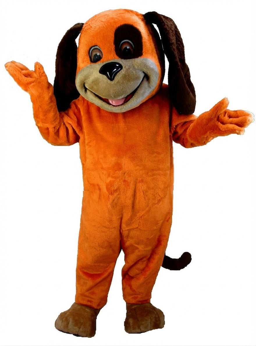 Tan & Brown Dog Mascot (Thermolite) - Short fur / Tiger Orange mascot costume