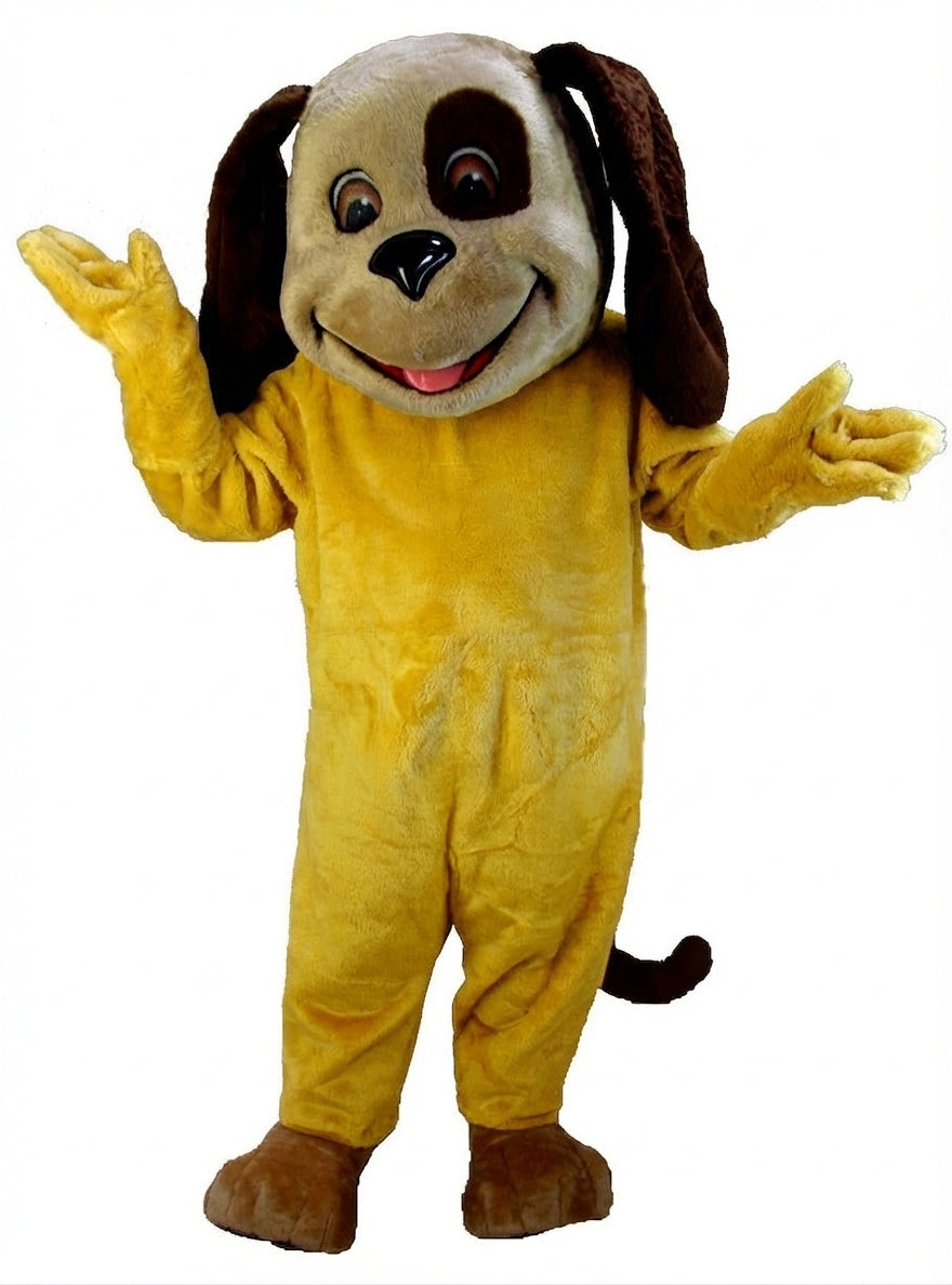 Tan & Brown Dog Mascot (Thermolite) - Short fur / Yellow mascot costume