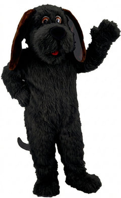 Tan Dog Mascot Costume (Thermolite) - Long fur / Black mascot costume
