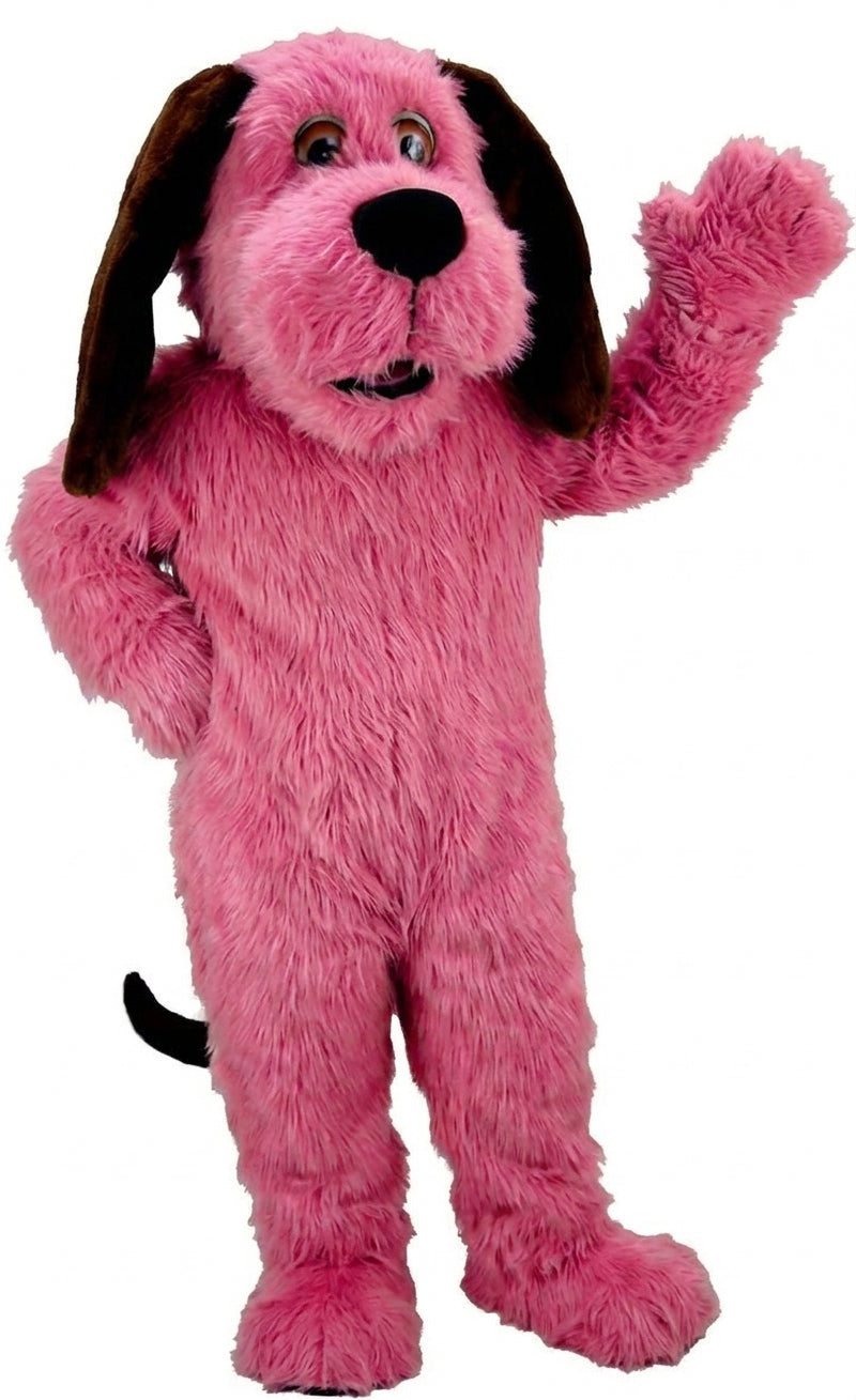 Tan Dog Mascot Costume (Thermolite) - Long fur / Bright Pink mascot costume