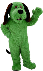 Tan Dog Mascot Costume (Thermolite) - Long fur / Green mascot costume