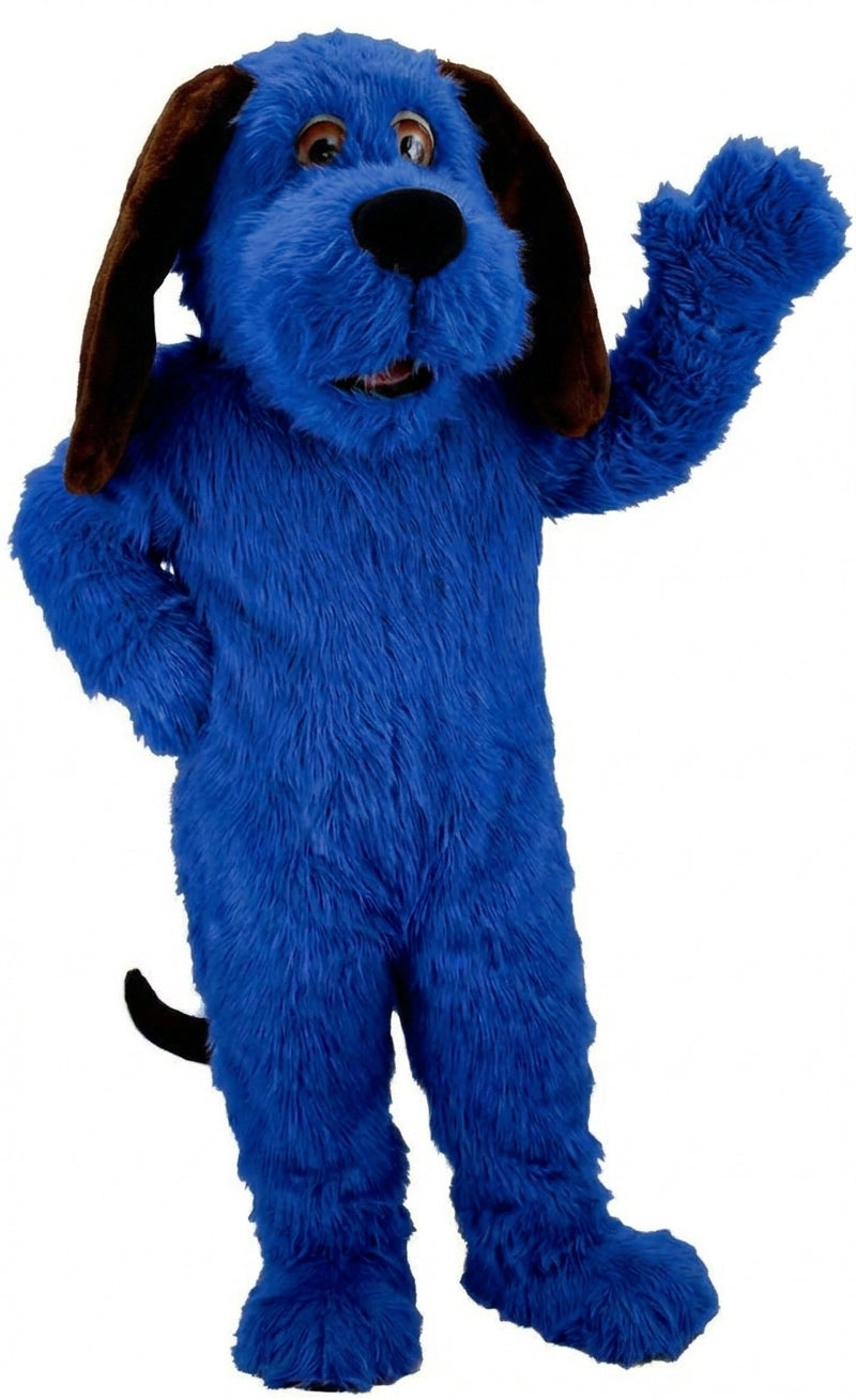 Tan Dog Mascot Costume (Thermolite) - Long fur / Royal Blue mascot costume