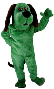 Tan Dog Mascot Costume (Thermolite) - Short fur / Green mascot costume