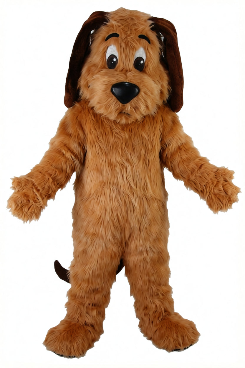 Tan Dog Mascot - Long fur / Rust mascot costume