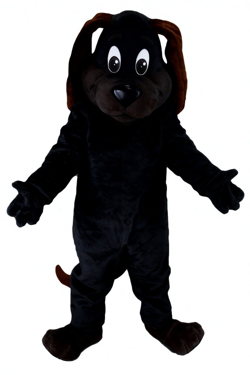 Tan Dog Mascot - Short fur / Black mascot costume