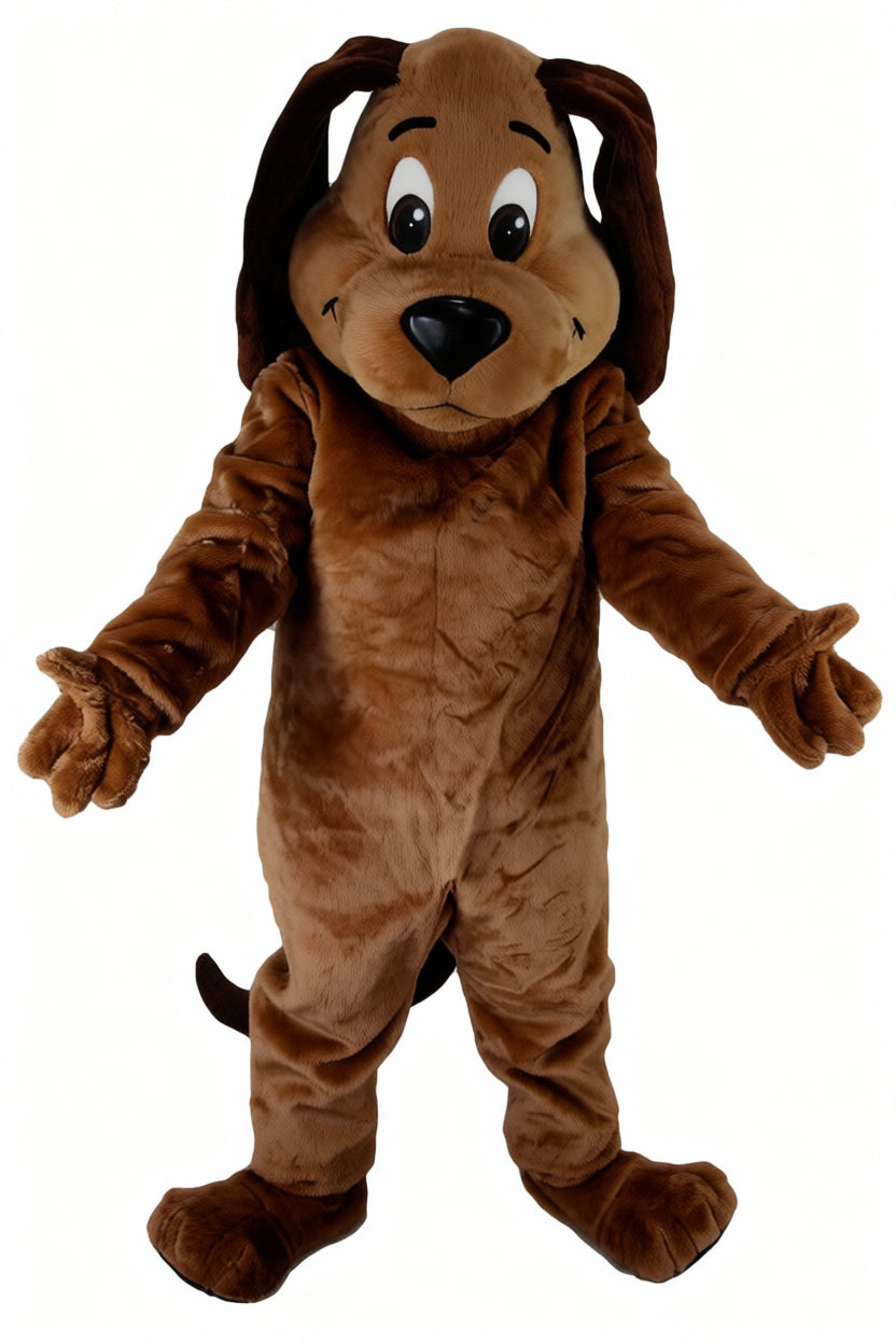 Tan Dog Mascot - Short fur / Chocolate Brown mascot costume