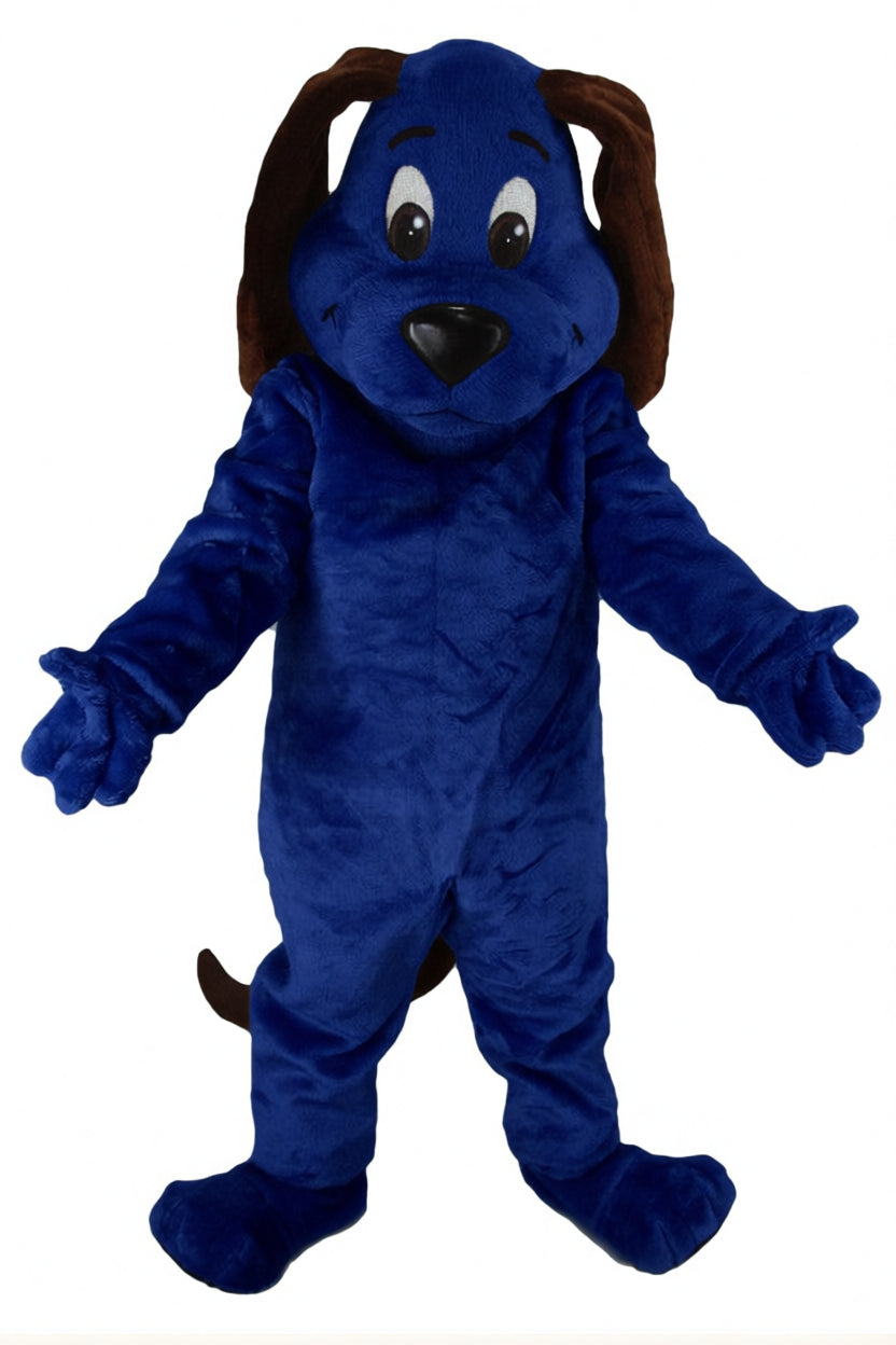 Tan Dog Mascot - Short fur / Navy Blue mascot costume