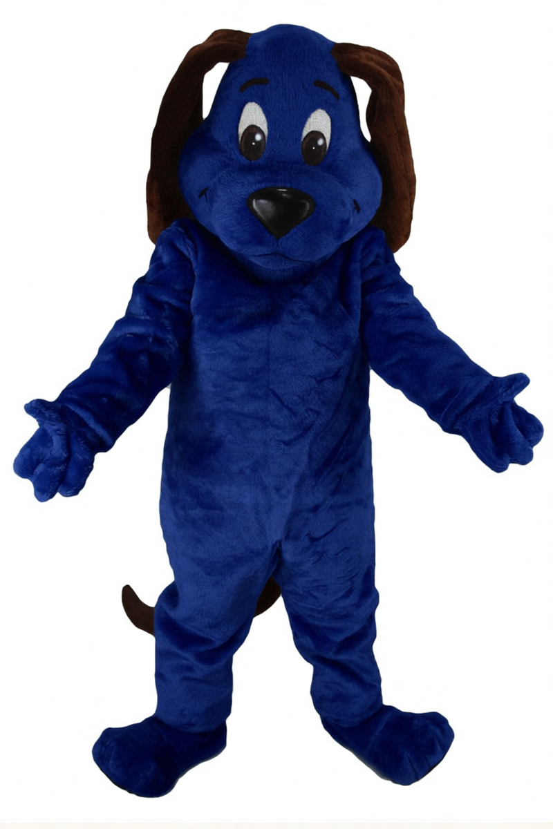Tan Dog Mascot - Short fur / Navy Blue mascot costume