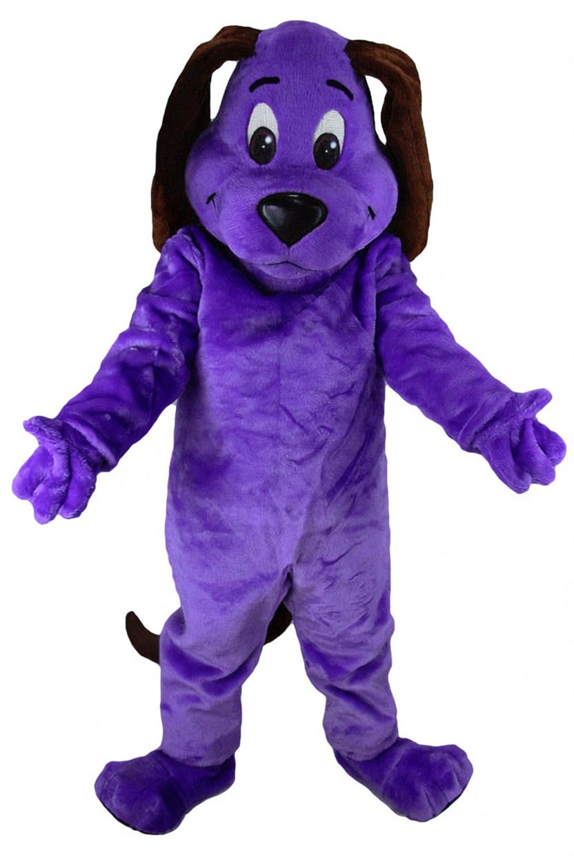 Tan Dog Mascot - Short fur / Purple mascot costume