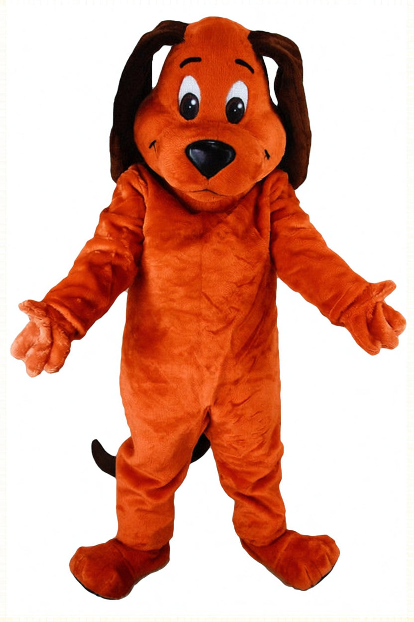 Tan Dog Mascot - Short fur / Red mascot costume