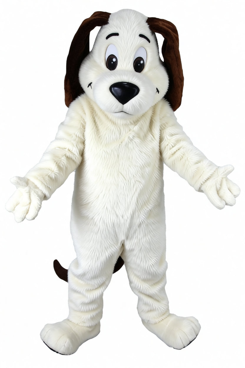 Tan Dog Mascot - Short fur / White mascot costume