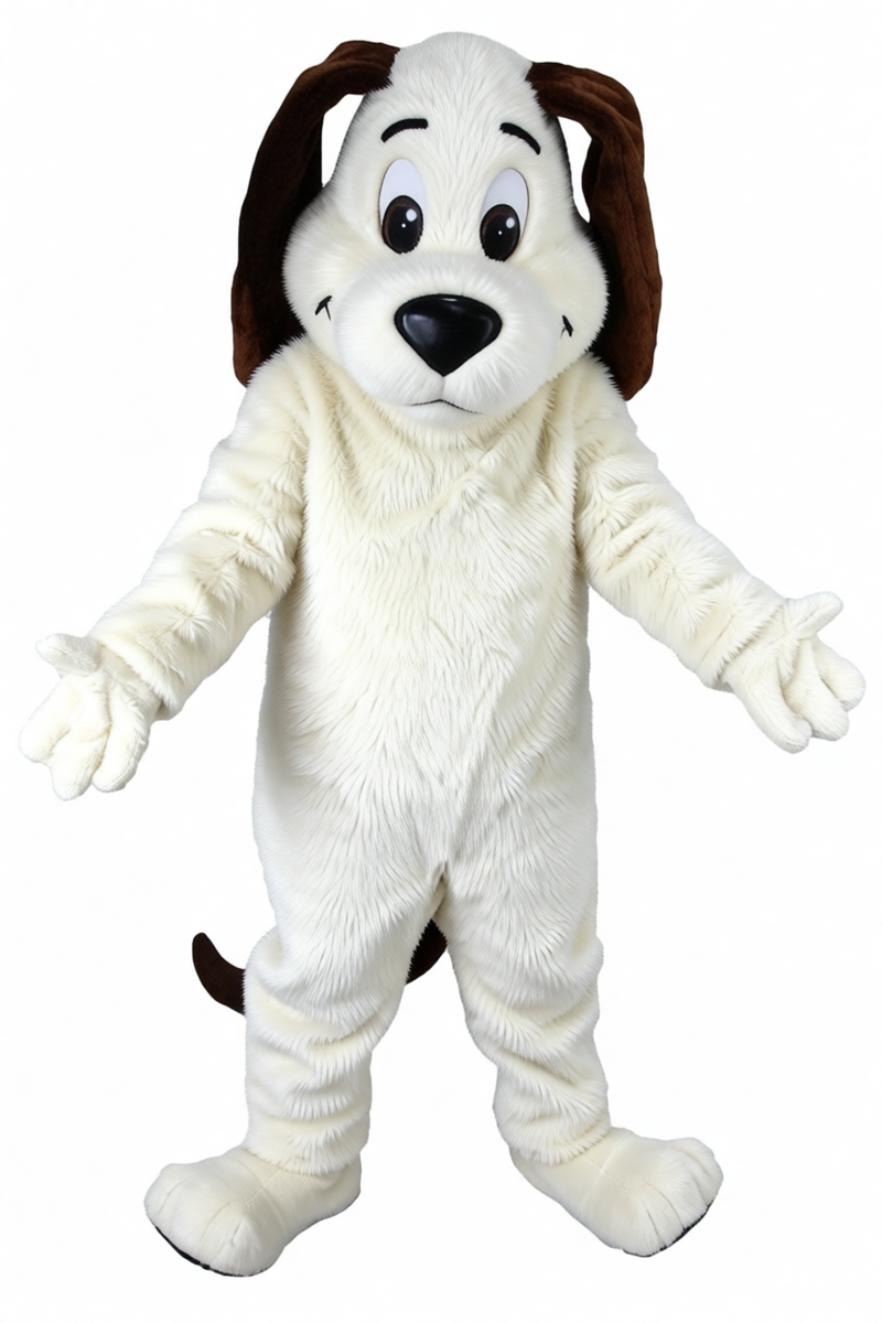 Tan Dog Mascot - Short fur / White mascot costume