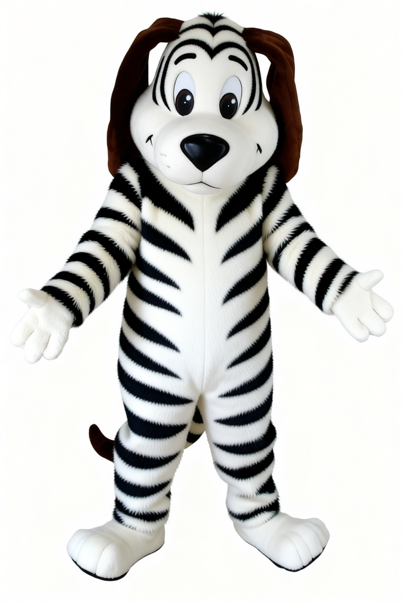 Tan Dog Mascot - Short fur / Zebra mascot costume