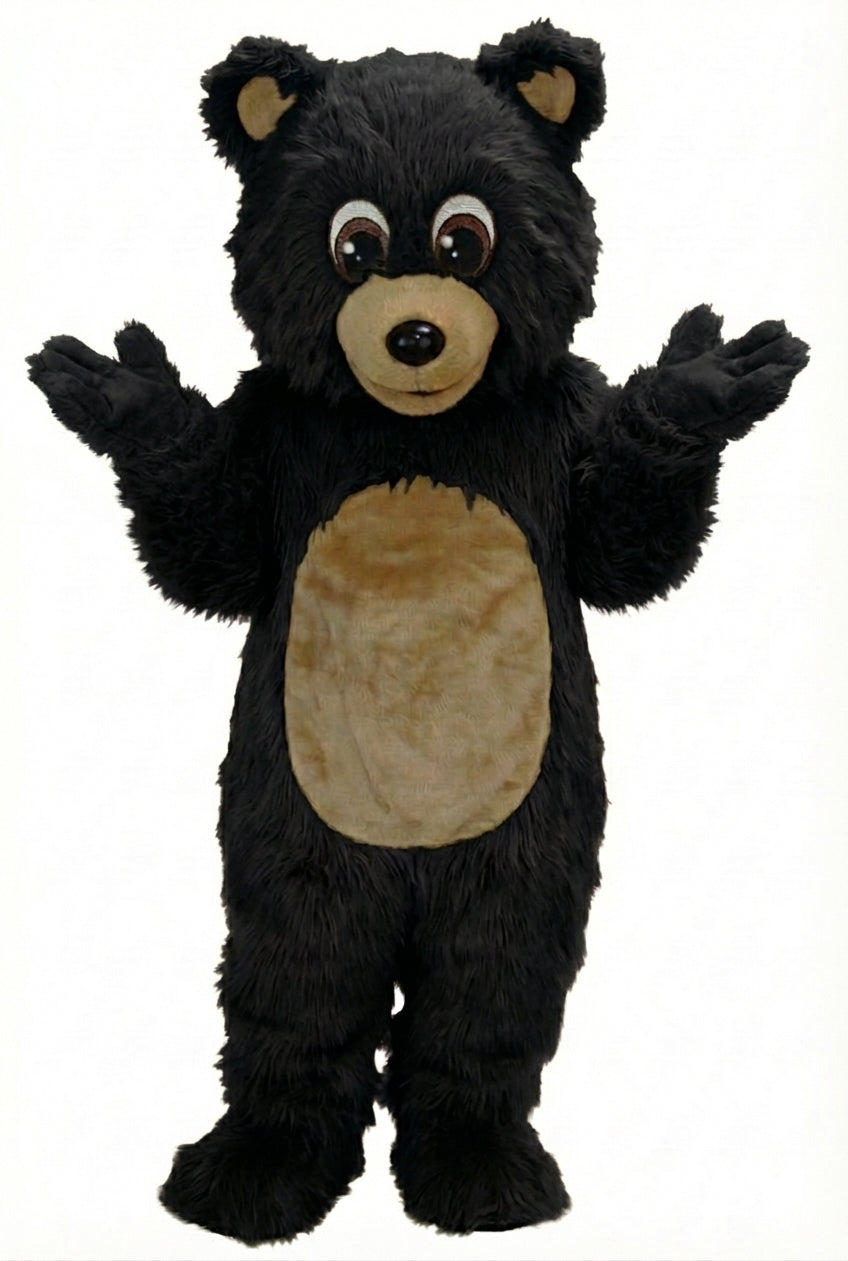 Teddy Bear Mascot - Long fur / Black mascot costume