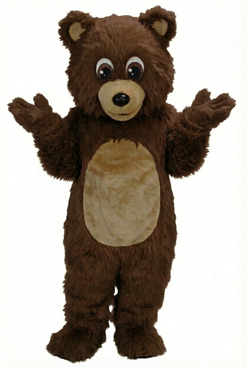 Teddy Bear Mascot - Long fur / Dark Brown mascot costume