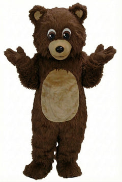 Teddy Bear Mascot - Long fur / Dark Brown mascot costume