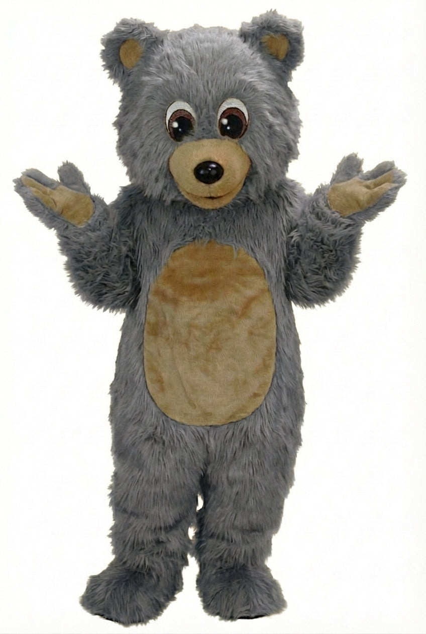 Teddy Bear Mascot - Long fur / Grey mascot costume