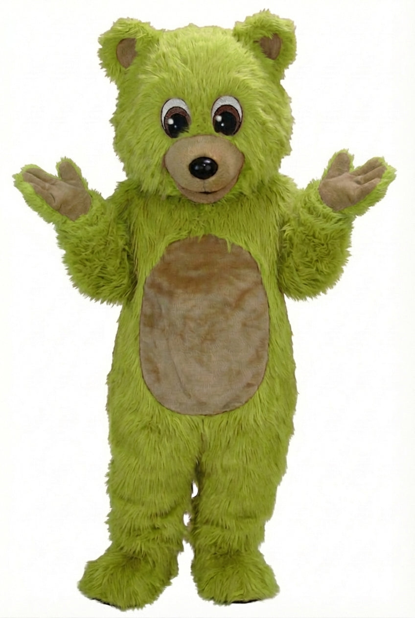 Teddy Bear Mascot - Long fur / Lime mascot costume