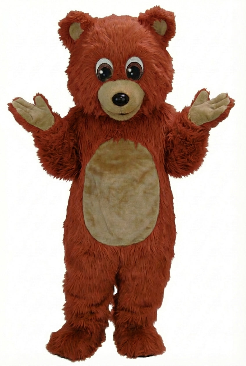 Teddy Bear Mascot - Long fur / Rust mascot costume