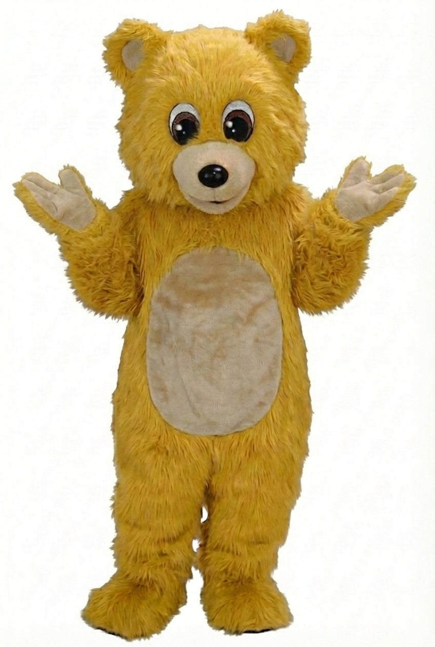 Teddy Bear Mascot - Long fur / Yellow mascot costume