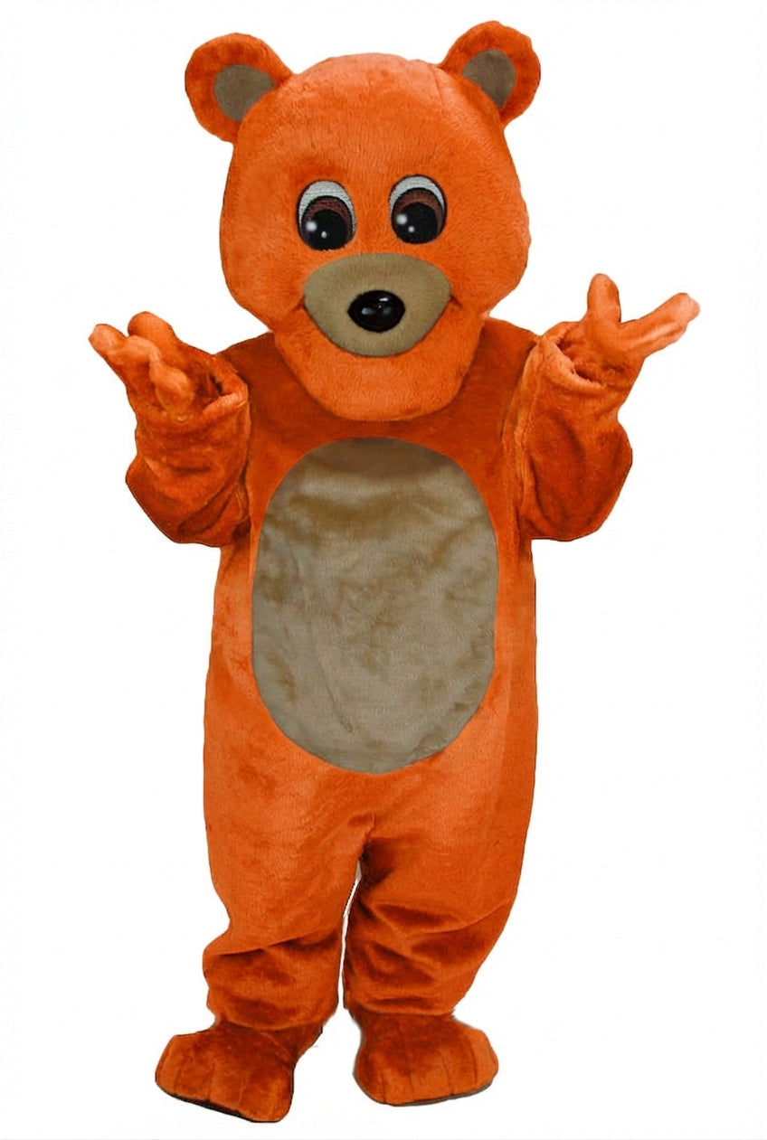 Teddy Bear Mascot - Short fur / Bright Orange mascot costume