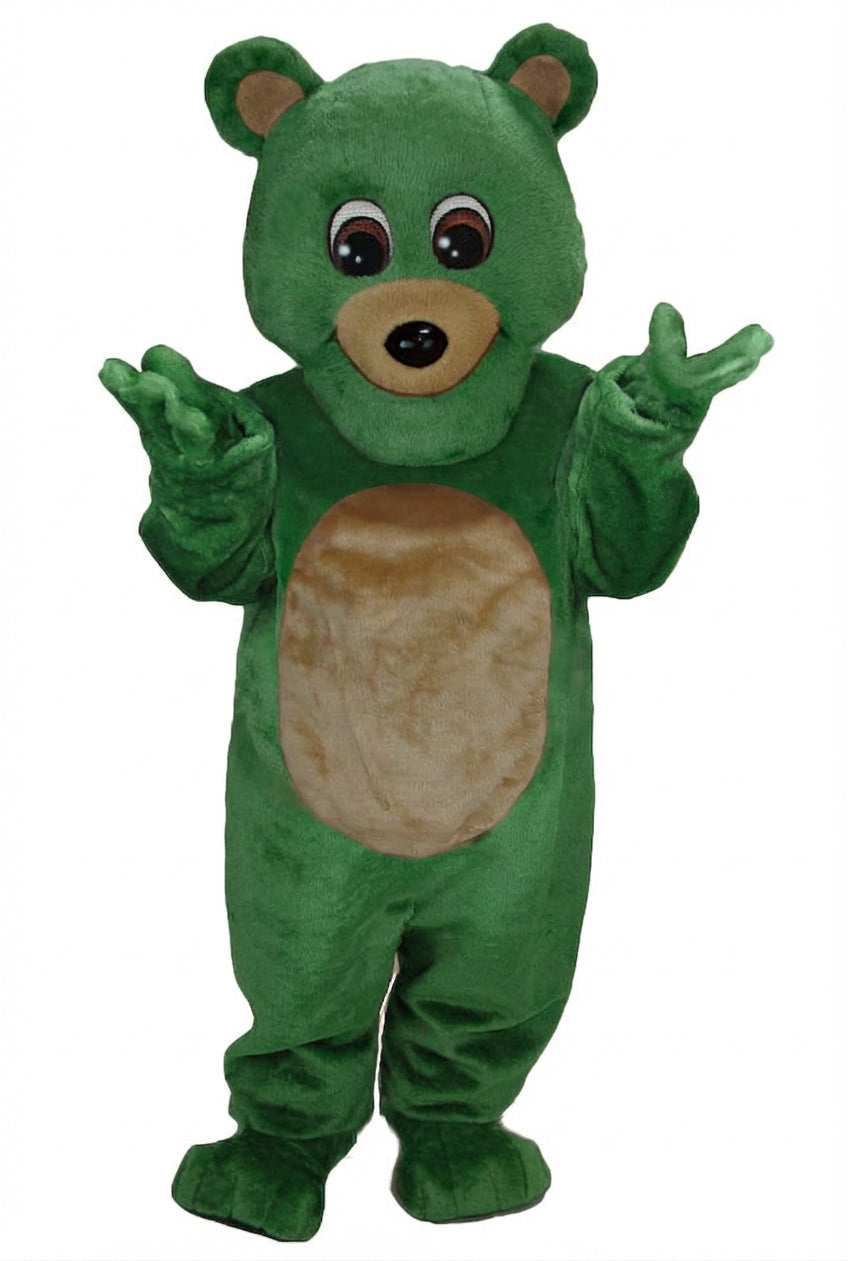 Teddy Bear Mascot - Short fur / Green mascot costume
