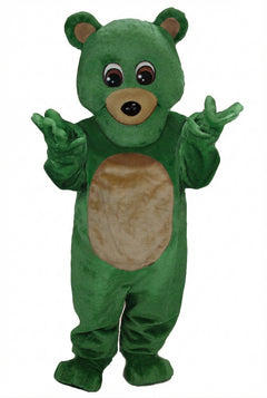 Teddy Bear Mascot - Short fur / Green mascot costume